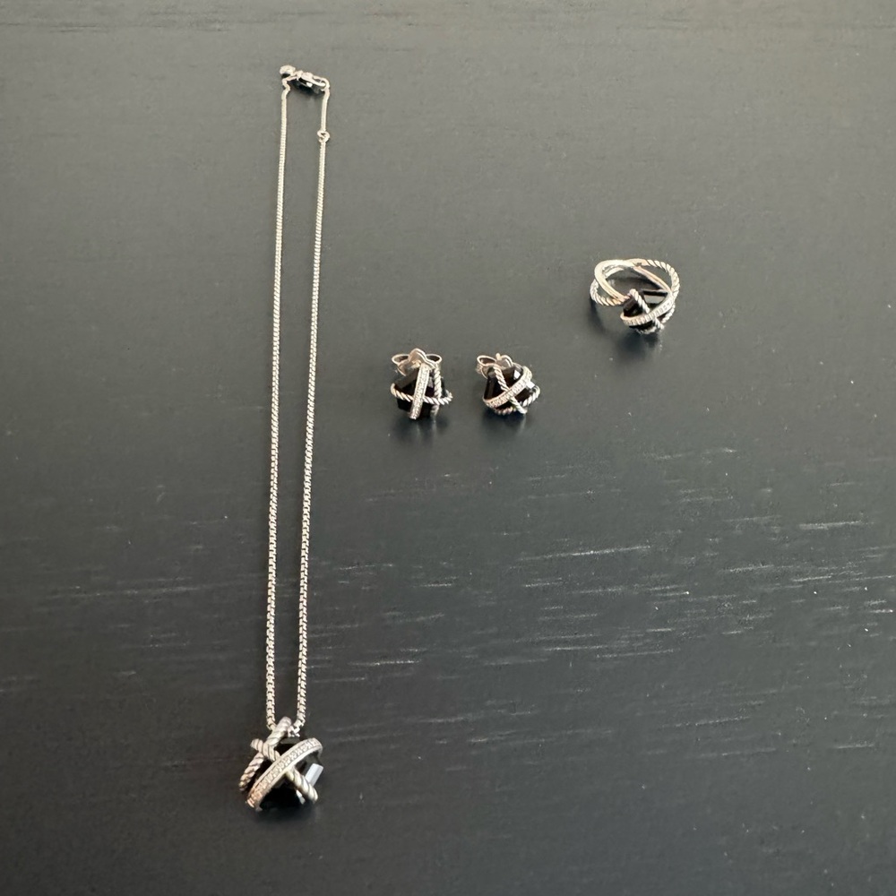 David Yurman set - Necklace, Earrings, Ring